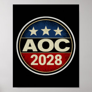 Poster Rétro Aoc 2028 Lutte contre l'oligarchie Manifesta