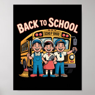 Poster Retro Art de la Rentrée Scolaire – Hommage aux Hér