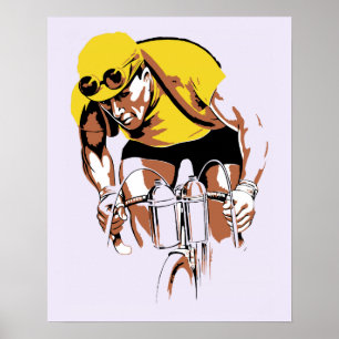 Poster Retro art du champion cycliste