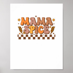 Poster Retro Automne Citrouille Thanksgiving Famille Mama