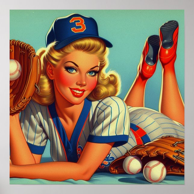 Poster Retro Baseball (Devant)