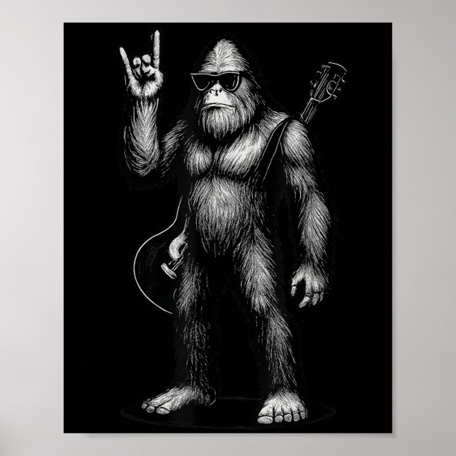 Poster Retro Big Foot Rock Musique Cadeaux Hommes Femmes  (Devant)