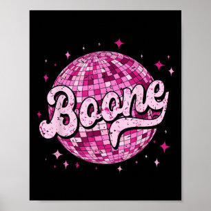 Poster Retro Boone Prénom I Love Boone 80s Vintage
