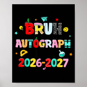 Poster Rétro bruh dernier jour autographes professeur der