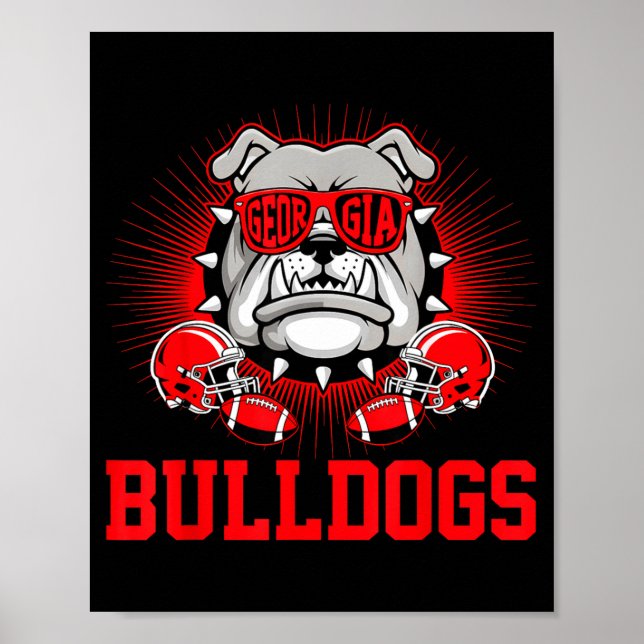 Poster Retro Bulldogs Tees Cute Bulldogs Men Women Boy Ki (Devant)