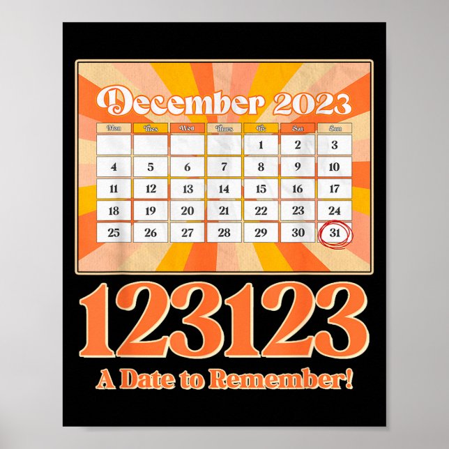 Poster Retro Calendar_ Remember New Year's Eve 2023-24  (Devant)