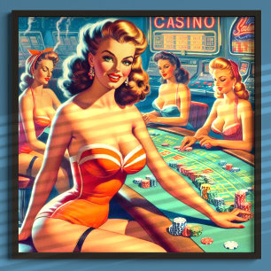 Poster Retro Casino Girls