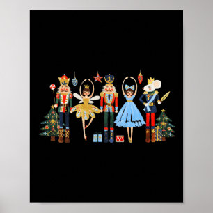 Poster Retro Casse-Noisette Ballet Arbre De Noël S Pour F