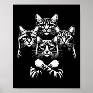 Poster Retro Cat Rock Music Concert Band Men Kids Women F
