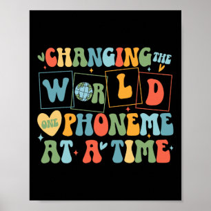 Poster Rétro Changer Le Monde Un Phonème À La Fois Amusan
