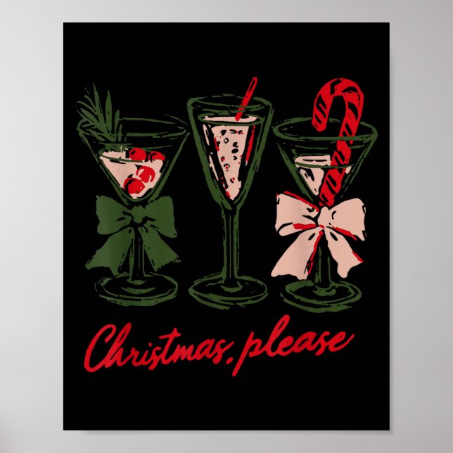 Poster Retro Christmas Please Retro Festive Tail Coquette (Devant)