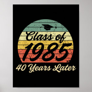 Poster Rétro Cl De 1985 Réunion 40 Ans Plus Tard Anciens 