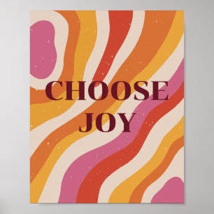 Poster Rétro coloré, Choisissez la Joie