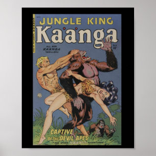 Poster Retro Comic Book Cover Jungle Ape Pin Up