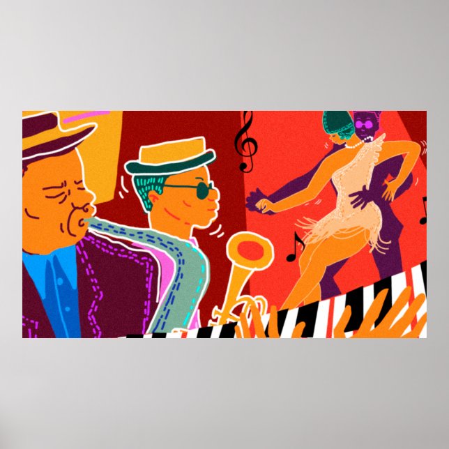 Poster Retro contraste festival de musique jazz (Devant)