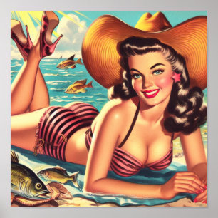 Poster Retro Country Summer Pin-up