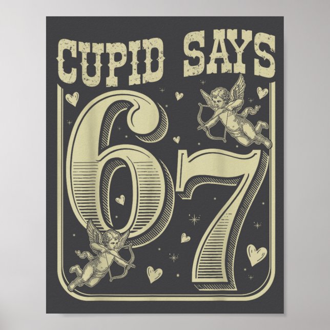 Poster Retro Cud Says 67 Funny 67 Valentine Couple Matchi (Devant)
