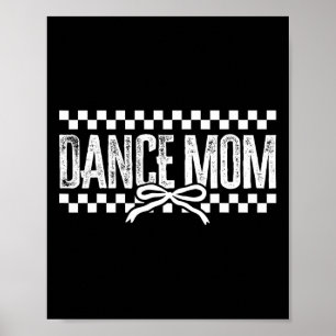 Poster Retro Danse Maman Coquette Bow À damiers Danse Mam