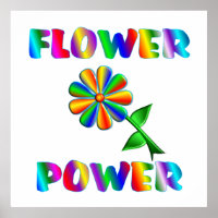 Poster rétro de l'énergie des fleurs