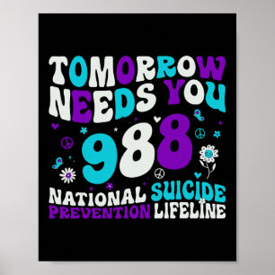 Poster Retro Demain A Besoin De Vous 988 Prévention Du Su