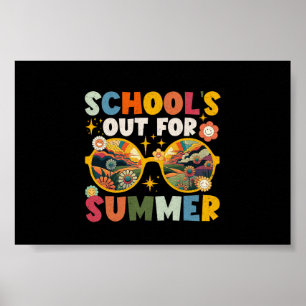 Poster Retro Dernière journée de l'école dehors pour ense