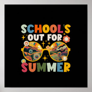 Poster Retro Dernière journée de l'école dehors pour ense