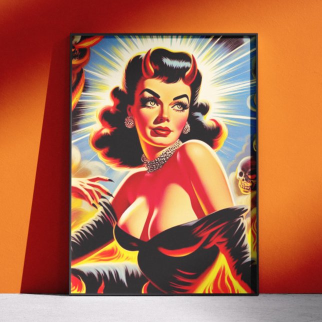 Poster Retro Devilish Pinup (Créateur téléchargé)