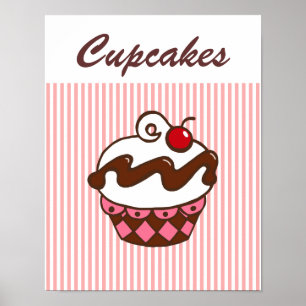 Poster Retro Diner Cupcake