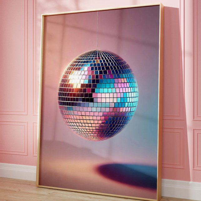 Poster Retro Disco Ball Wall Art, les années 70 esthétiqu (Disco Ball)