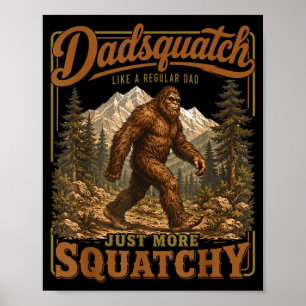 Poster Rétro drôle dadsquatch sasquatch papa fête des pèr