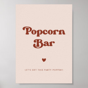 Poster Retro élégant Peach Pink Mariage Panneau de la bar