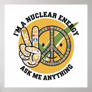 Poster Retro énergie nucléaire conception vectorielle art