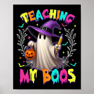Poster Retro Enseignant Éffrayant Mon Boos Halloween Gh