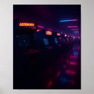 Poster Rétro esthétique de jeu d'arcade des années 80 Lum