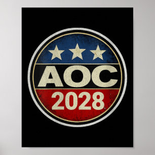 Poster Rétro femmes Aoc 2028 Lutter contre l'oligarchie R