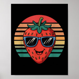 Poster Retro fraise Nouveauté Amusement Pour Hommes Femme