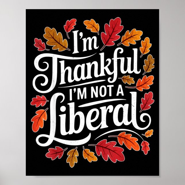 Poster Retro Funny Fall Thanksgiving I’m Thankful I’m Not (Devant)