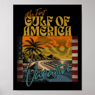 Poster Retro Funny Mon Premier Golfe Des Etats-Unis Vacan