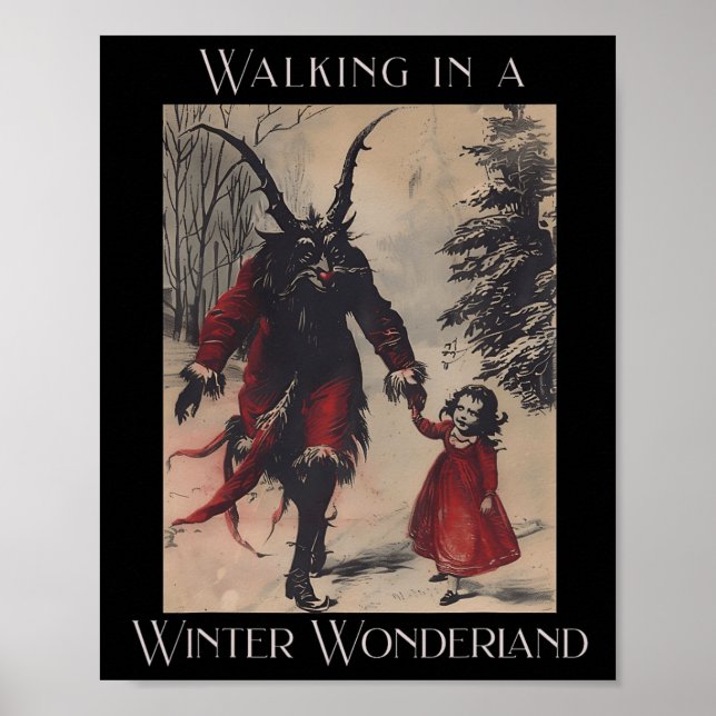 Poster Retro Funny Walking Dans Un Wonderland Merry C (Devant)
