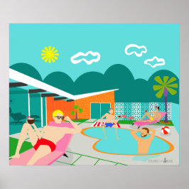 Poster Retro Gay Pool Party
