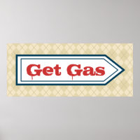 Retro Get Gas Diner Gare Station Panneau Art