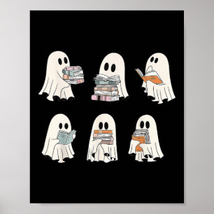 Poster Retro Ghost Reading Books1