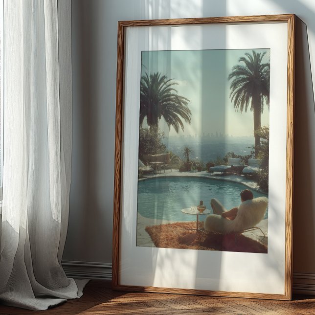 Poster Retro Glamor : Cocktails au bord de la piscine Los (Créateur téléchargé)