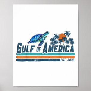 Poster Retro Golfe De Usa Amérique Est 2025 Turtle Gulf M