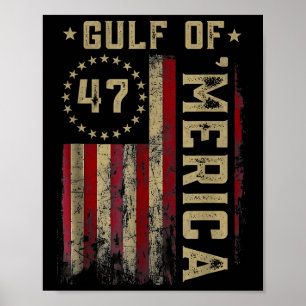 Poster Rétro golfe des États-Unis d'Amérique Est 2025 Dra