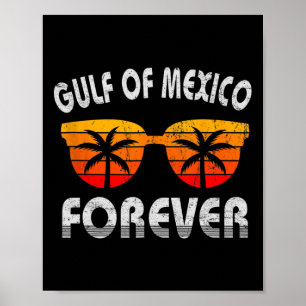 Poster Retro Golfe Du Mexique Forever Vintage Plage Golfe