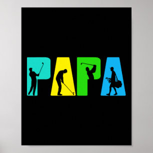 Poster Retro Golfing Papa Golfer Shirt. Cadeaux De Golf P