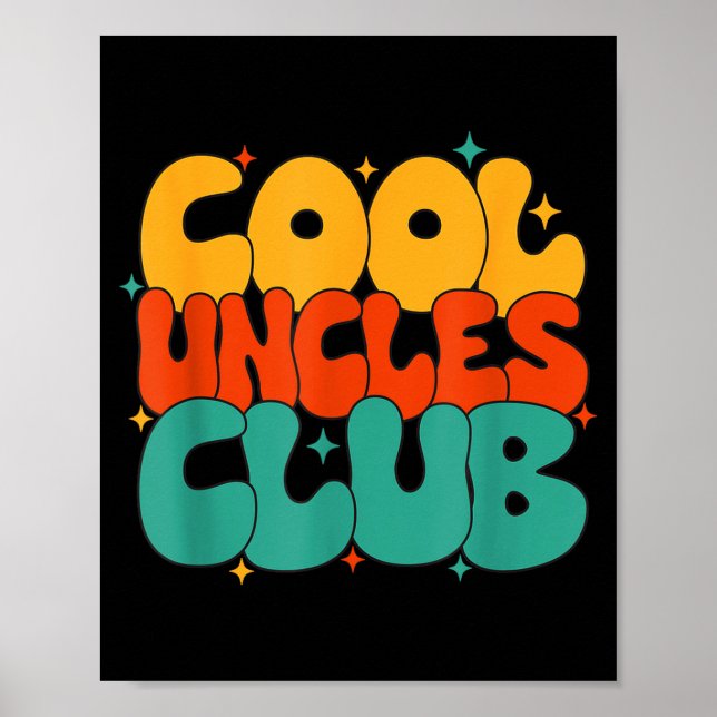 Poster Retro Groovy Cool Uncles Club Funny New Uncle  (Devant)