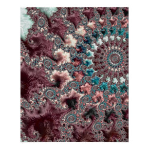 Poster Rétro Groovy Éclectique Bohémien Spirale Fractale