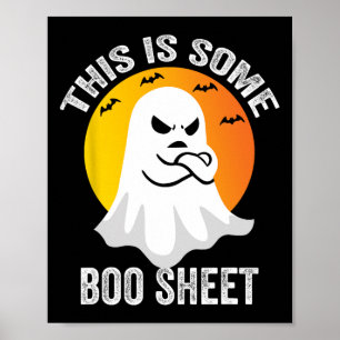 Poster Retro Halloween Boo Ghost Costume C'Est Un Petit B